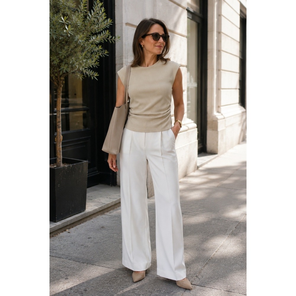 Zara Ribbed Cap Sleeve‎ Top